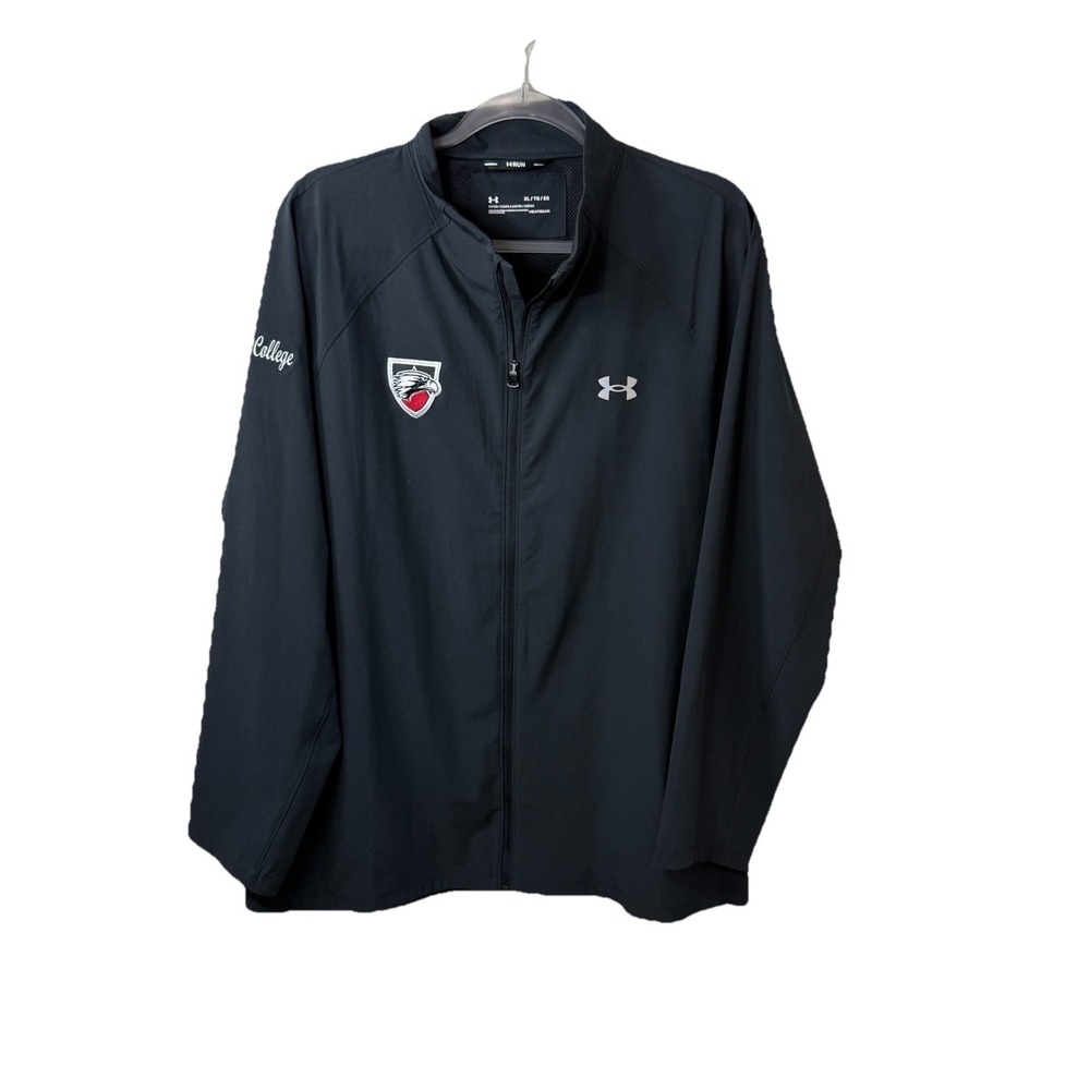 Under Armour HeatGear Track Jacket Mens XL Black Full Zip Edgewood College Merch